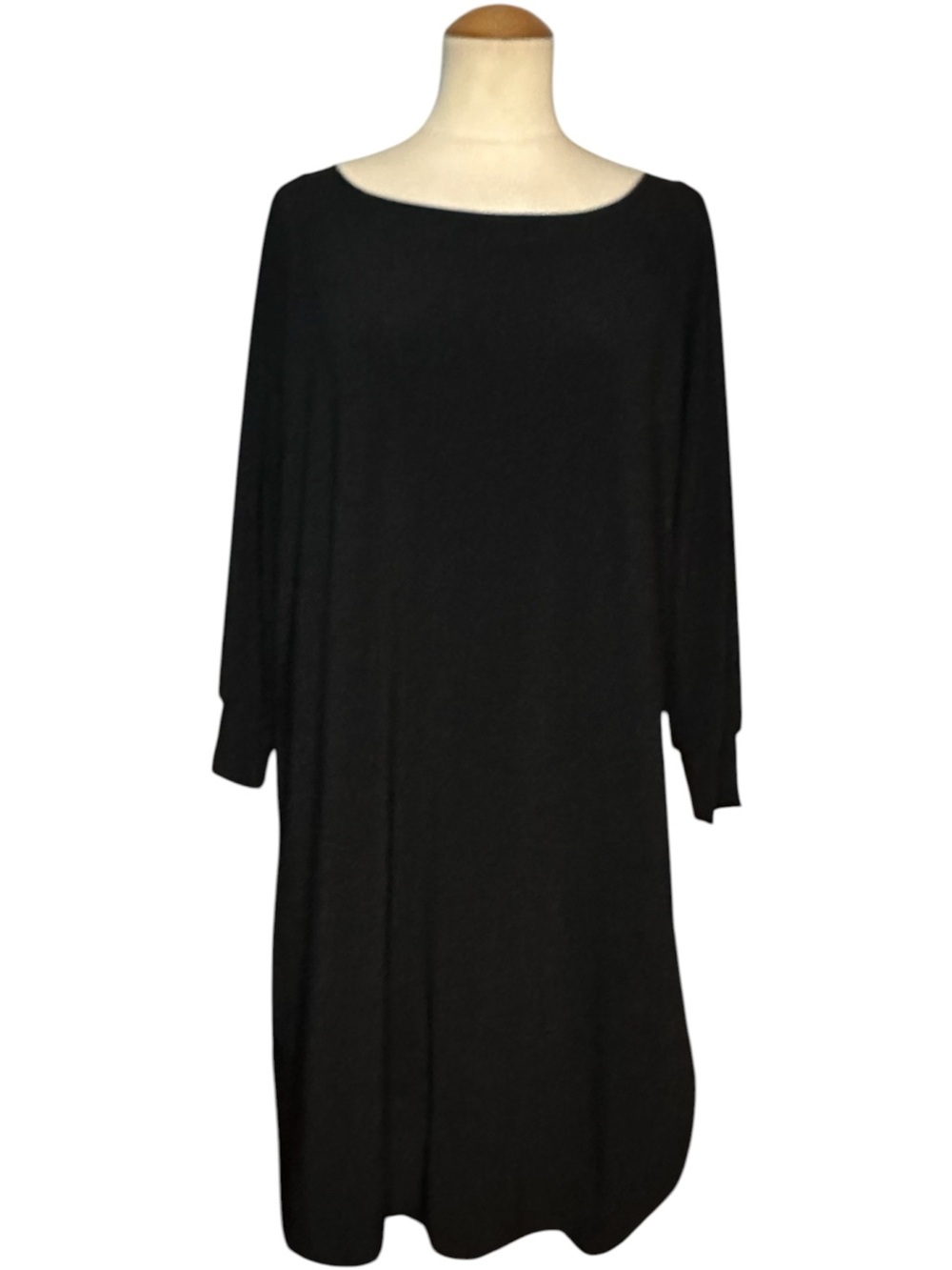 Norma Kamali Long Sleeve Shift Dress Black Size L